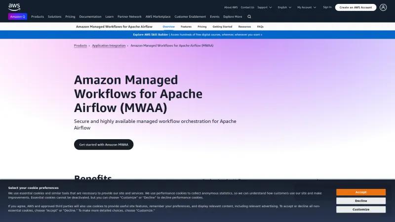 Homepage of Amazon MWAA