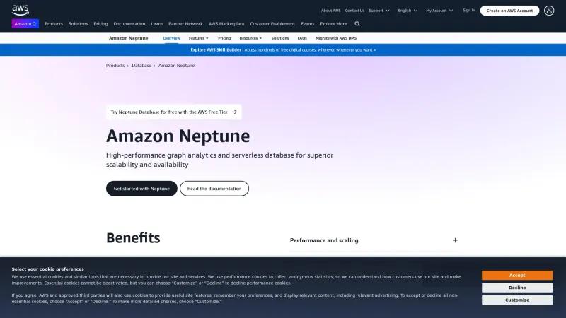 Homepage of Amazon Neptune