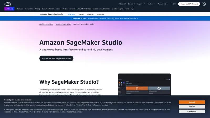 Homepage of Amazon SageMaker Model Building