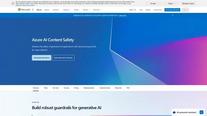 Homepage of Azure AI Content Safety