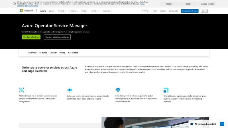 Homepage of Azure Operator Service Manager