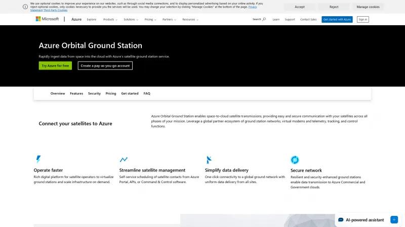 Homepage of Azure Orbital Ground Station