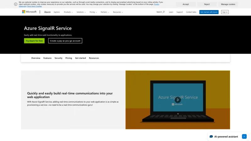 Homepage of Azure SignalR Service