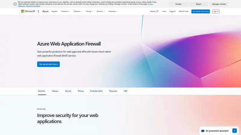 Homepage of Azure Web Application Firewall