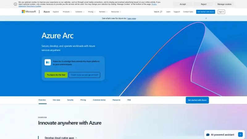 Homepage of Azure Arc