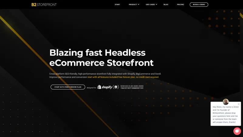 Homepage of B2Storefront