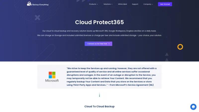 Homepage of Cloud Protect365