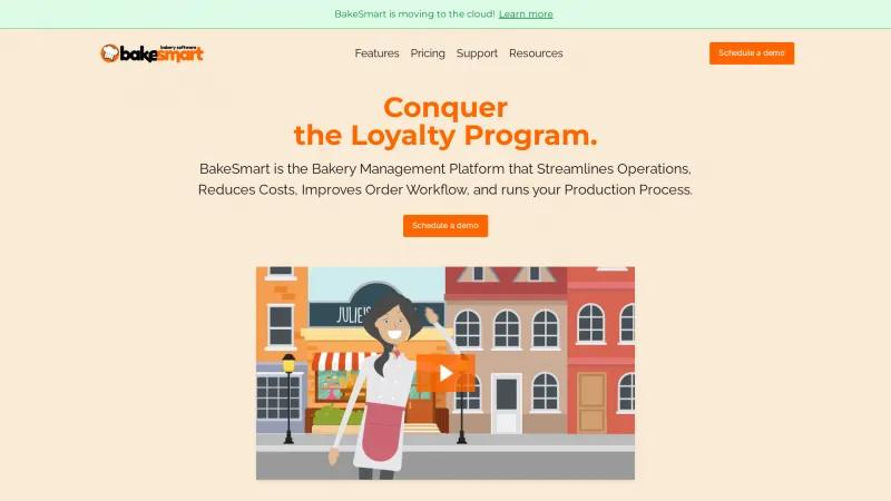 Homepage of BakeSmart