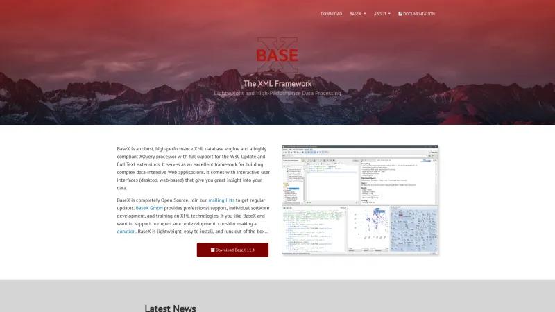 Homepage of BaseX