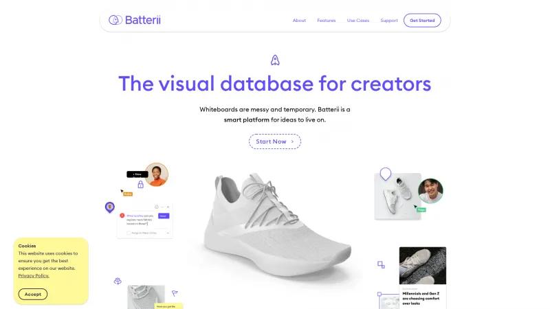 Homepage of Batterii