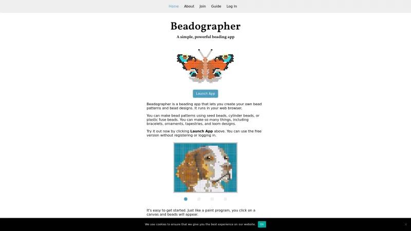 Homepage of Beadographer