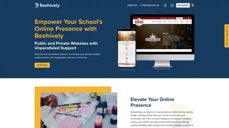 Homepage of Beehively