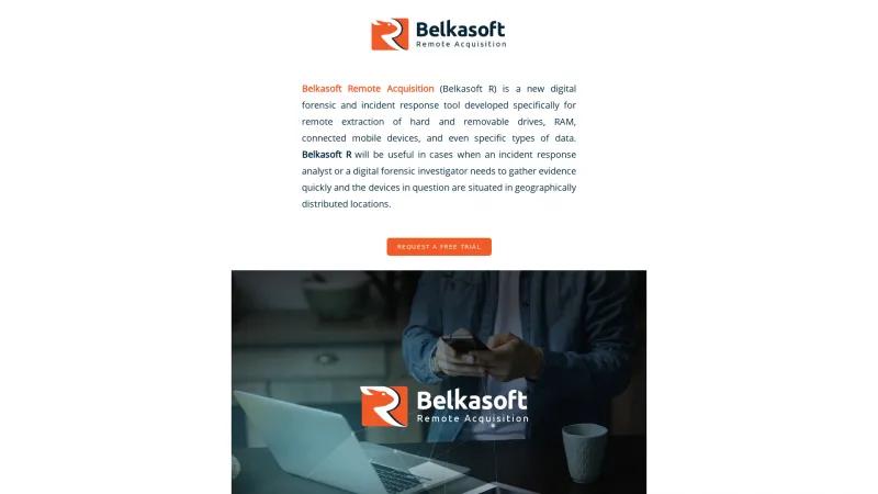 Homepage of Belkasoft Remote Acquisition