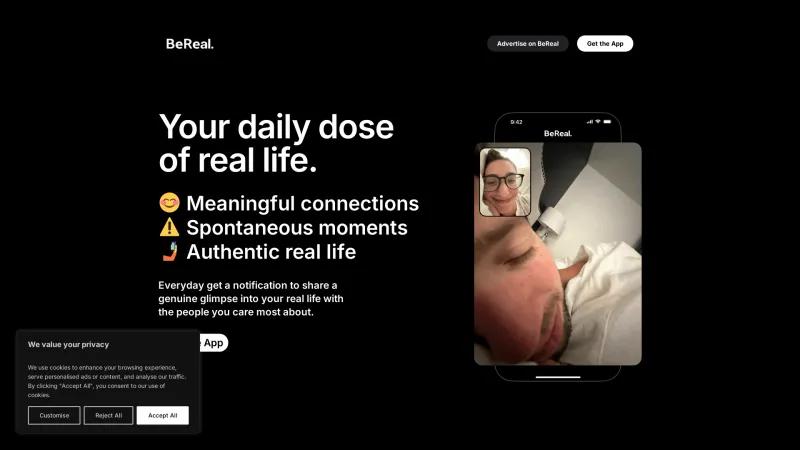 Homepage of BeReal