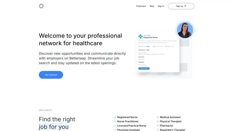 Homepage of Betterleap