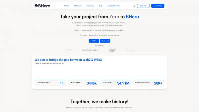 Homepage of BHero