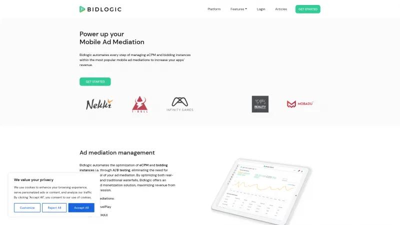 Homepage of Bidlogic