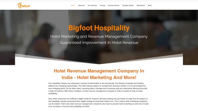 Homepage of Bigfoot Hospitality