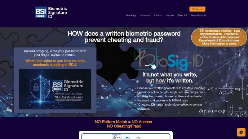 Homepage of BioSig-ID