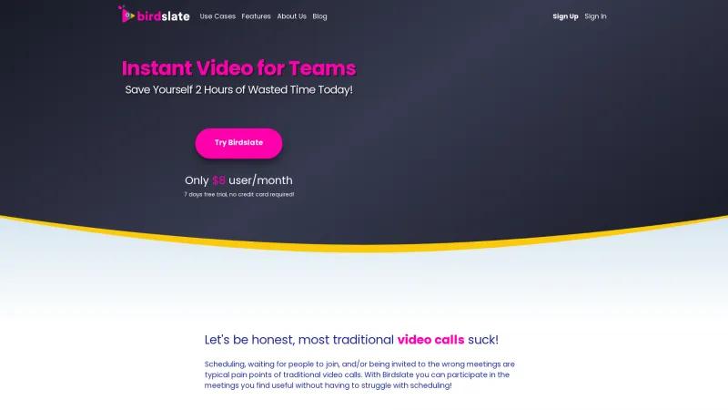 Homepage of Birdslate