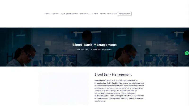 Homepage of NetBloodBank