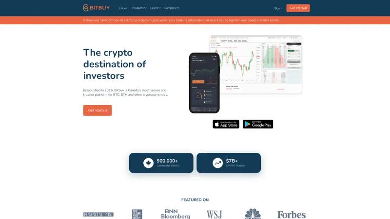 Homepage of Bitbuy