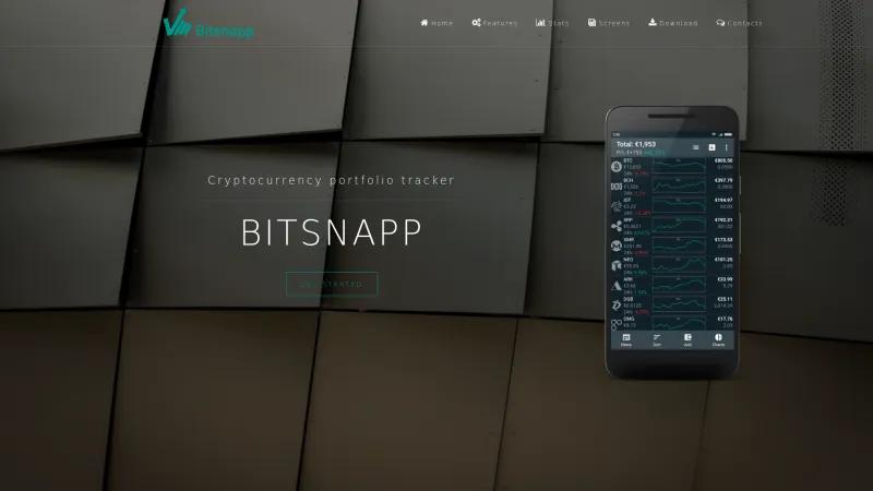 Homepage of Bitsnapp