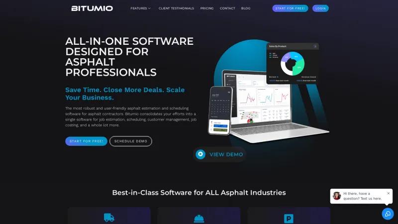 Homepage of Bitumio