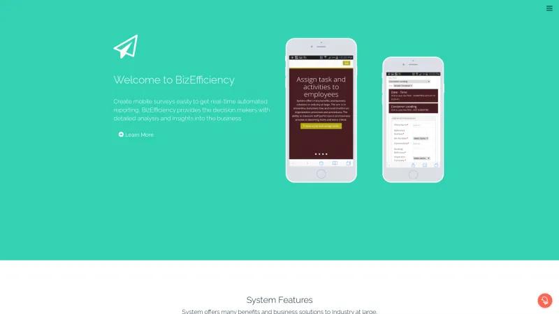 Homepage of BizEfficiency