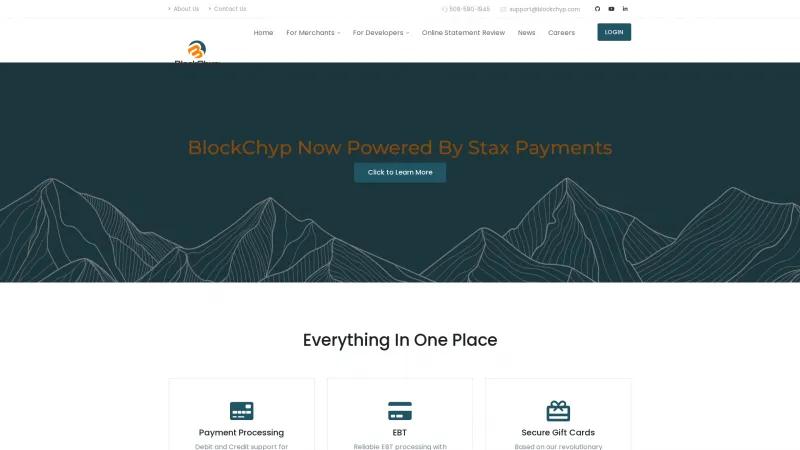 Homepage of BlockChyp