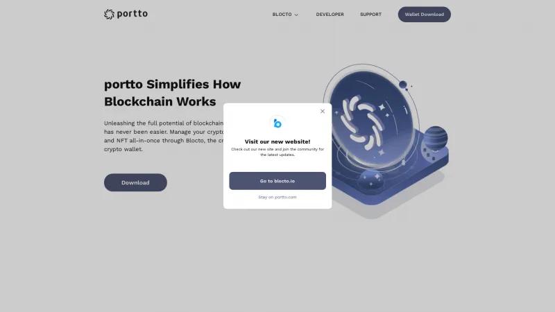 Homepage of Blocto