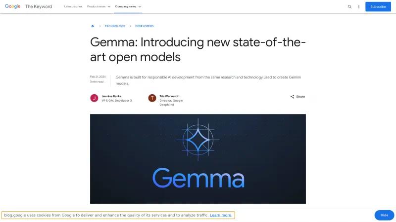 Homepage of Gemma