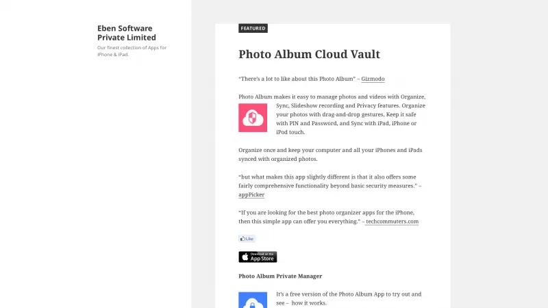 Homepage of Photo Album Private Manager