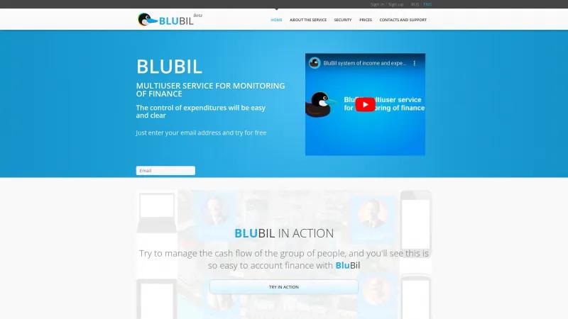 Homepage of BluBil