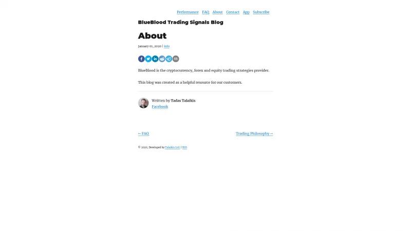 Homepage of BlueBlood Trading Signals