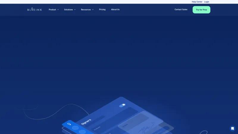 Homepage of BlueInk