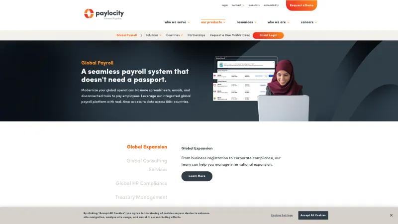 Homepage of Blue Marble Payroll