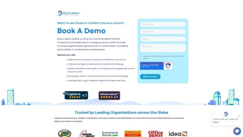 Transform Your Business with Bluemeteor's Product Content Cloud: Streamlined Management for Enhanced Customer Experiences Homepage of Bluemeteor Product Content Cloud