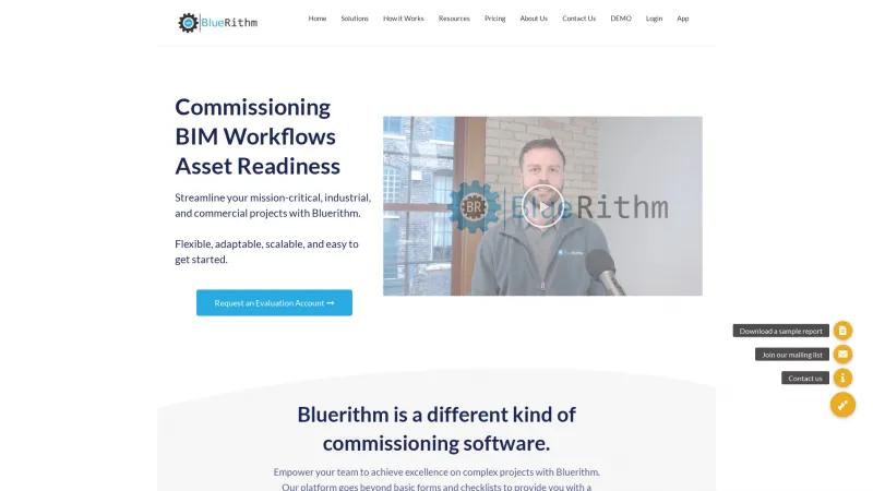 Homepage of BlueRithm