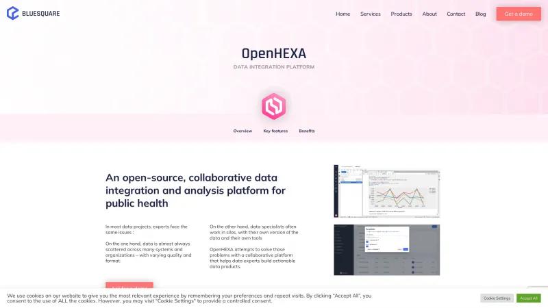 Homepage of OpenHexa