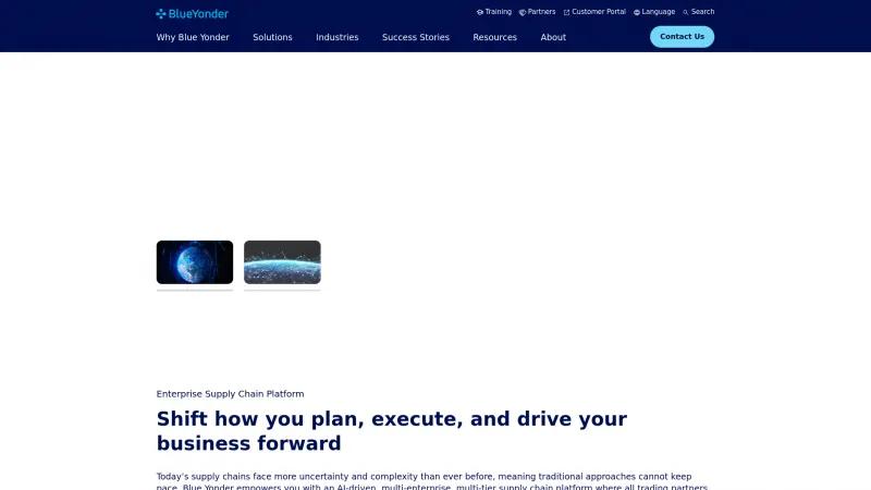 Homepage of Blue Yonder Luminate Logistics