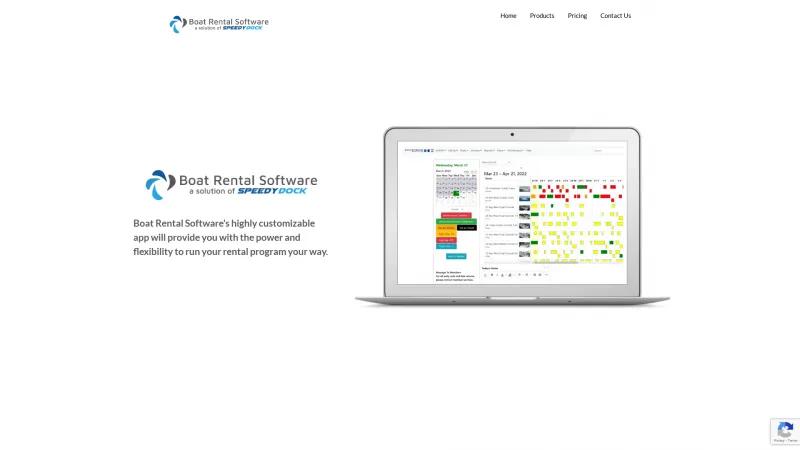 Homepage of Boat Rental Software