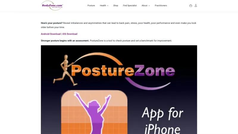 Homepage of PostureZone