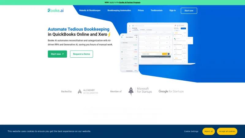 Homepage of Booke AI