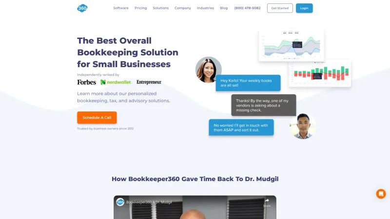 Homepage of Bookkeeper360