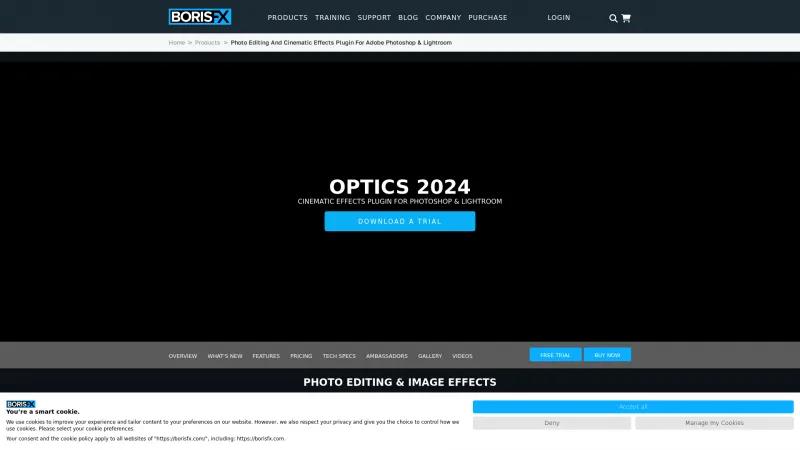 Homepage of Boris FX Optics