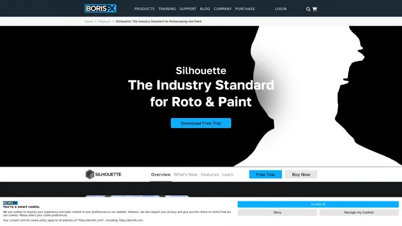 Homepage of Boris FX Silhoutte