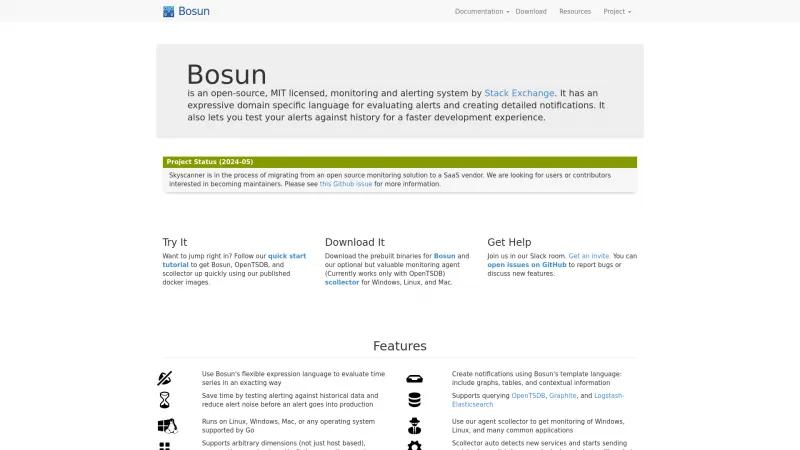 Homepage of Bosun