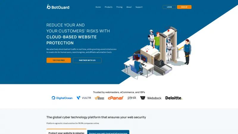 Homepage of BotGuard