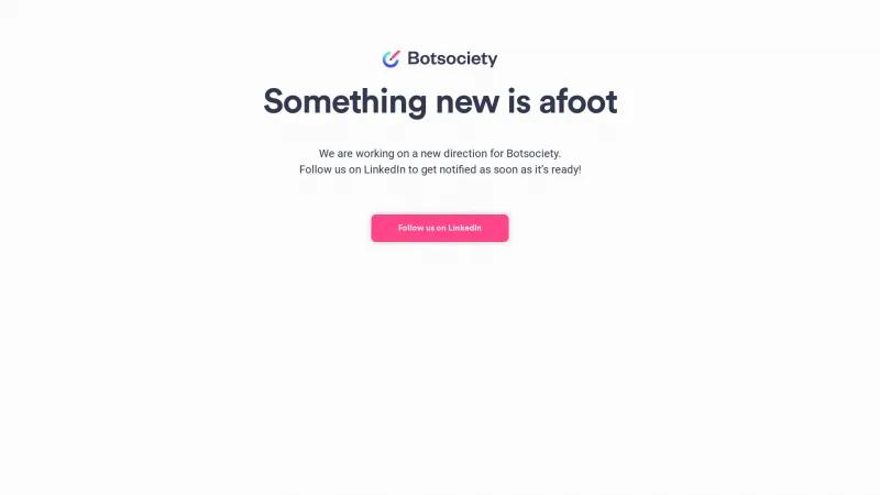 Homepage of Botsociety